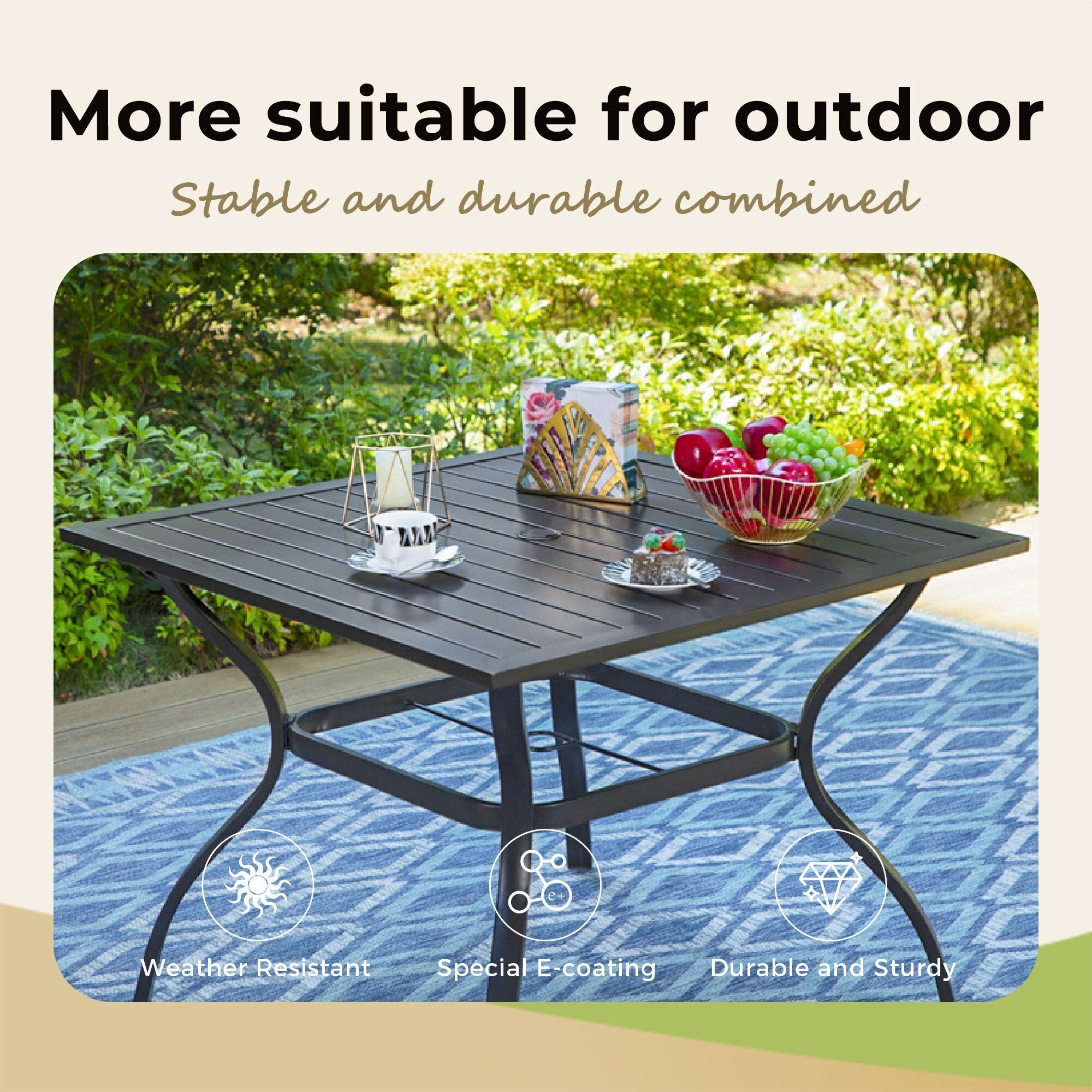 MAISON ARTS 5/7-piece Patio Dining Set, 4/6 Rattan Swivel Chairs with Cushion and 1 Metal Table with Umbrella Hole