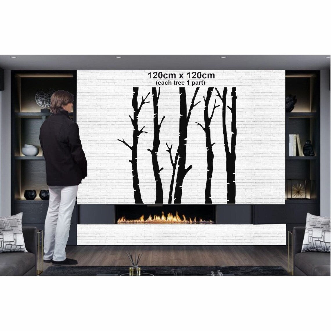 5 décorations murales en métal en forme d'arbre sec pour la maison et l'extérieur