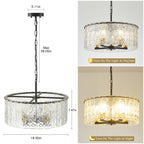 Lustre rond moderne à 5 lumières, semi-encastré classique, luminaire suspendu pour îlot de cuisine et salle à manger