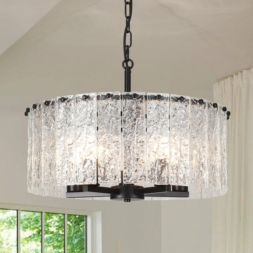 Lustre rond moderne à 5 lumières, semi-encastré classique, luminaire suspendu pour îlot de cuisine et salle à manger