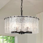 Lustre rond moderne à 5 lumières, semi-encastré classique, luminaire suspendu pour îlot de cuisine et salle à manger