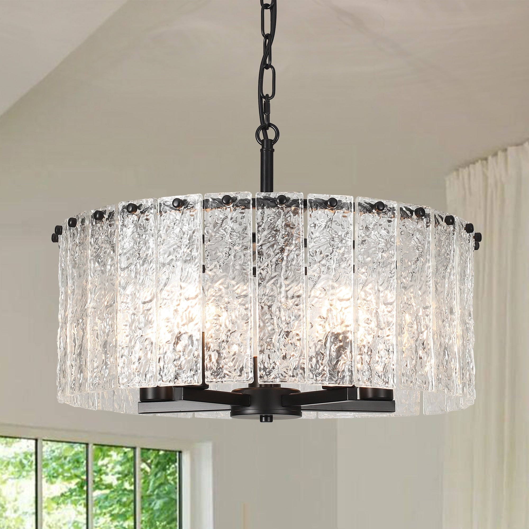Lustre rond moderne à 5 lumières, semi-encastré classique, luminaire suspendu pour îlot de cuisine et salle à manger