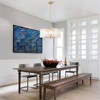 Lustre rond moderne à 5 lumières, semi-encastré classique, luminaire suspendu pour îlot de cuisine et salle à manger