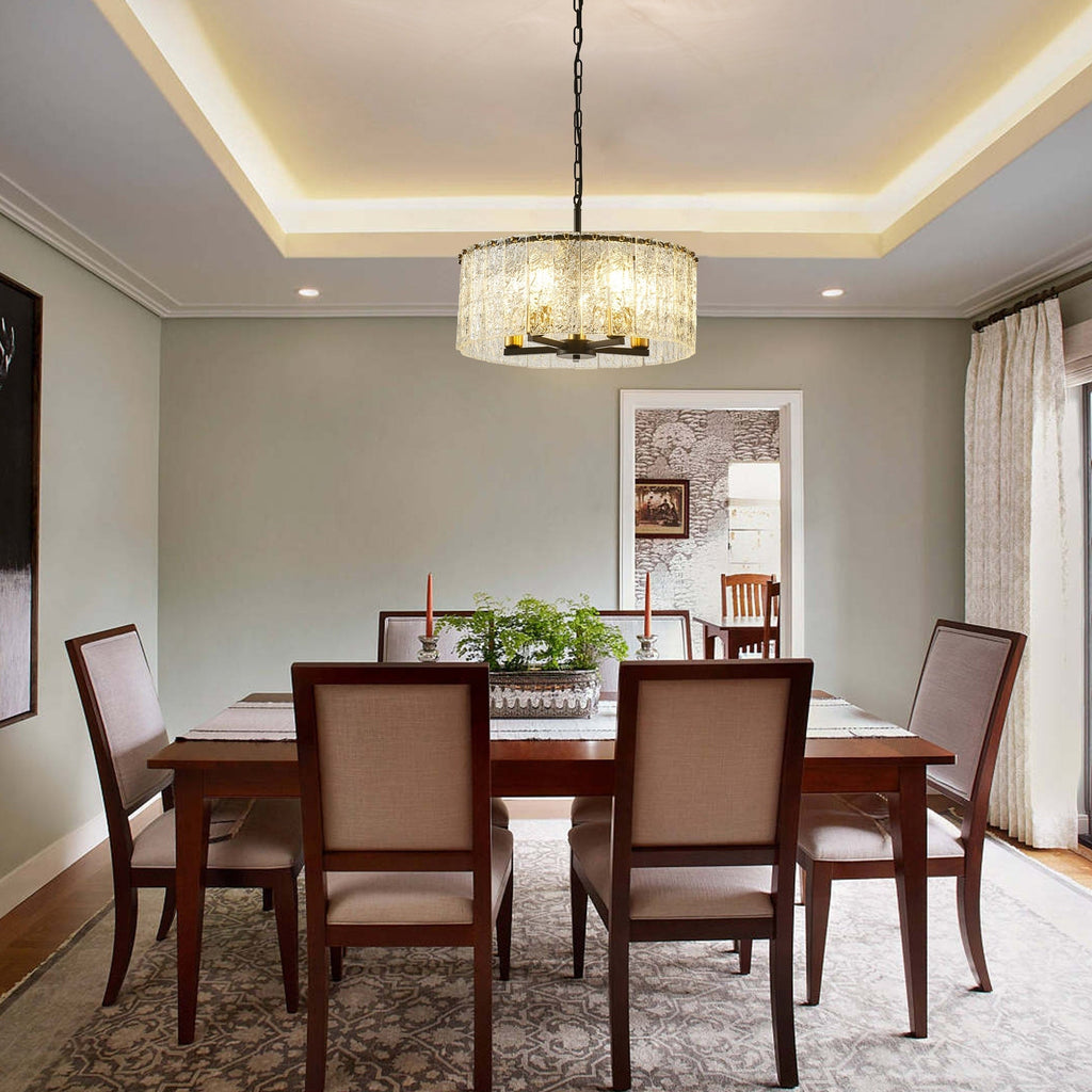 Lustre rond moderne à 5 lumières, semi-encastré classique, luminaire suspendu pour îlot de cuisine et salle à manger