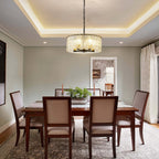 Lustre rond moderne à 5 lumières, semi-encastré classique, luminaire suspendu pour îlot de cuisine et salle à manger