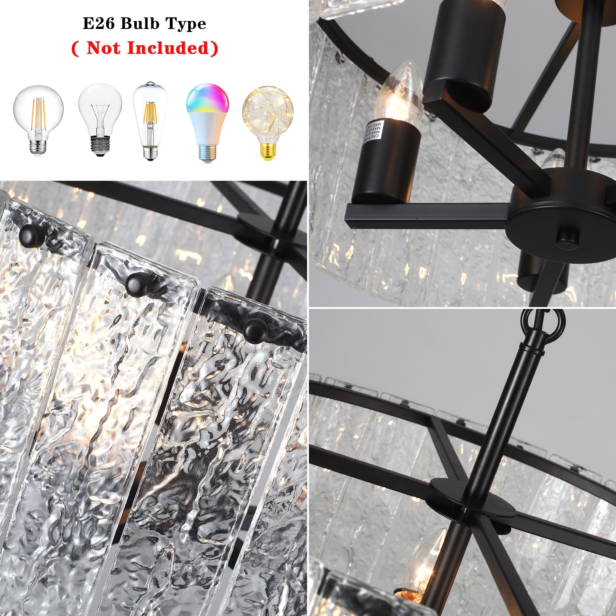 Lustre rond moderne à 5 lumières, semi-encastré classique, luminaire suspendu pour îlot de cuisine et salle à manger