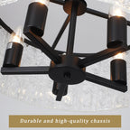 Lustre rond moderne à 5 lumières, semi-encastré classique, luminaire suspendu pour îlot de cuisine et salle à manger