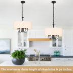 Plafonnier semi-encastré moderne à 5 lumières pour salle à manger, chambre à coucher, salon - N/A