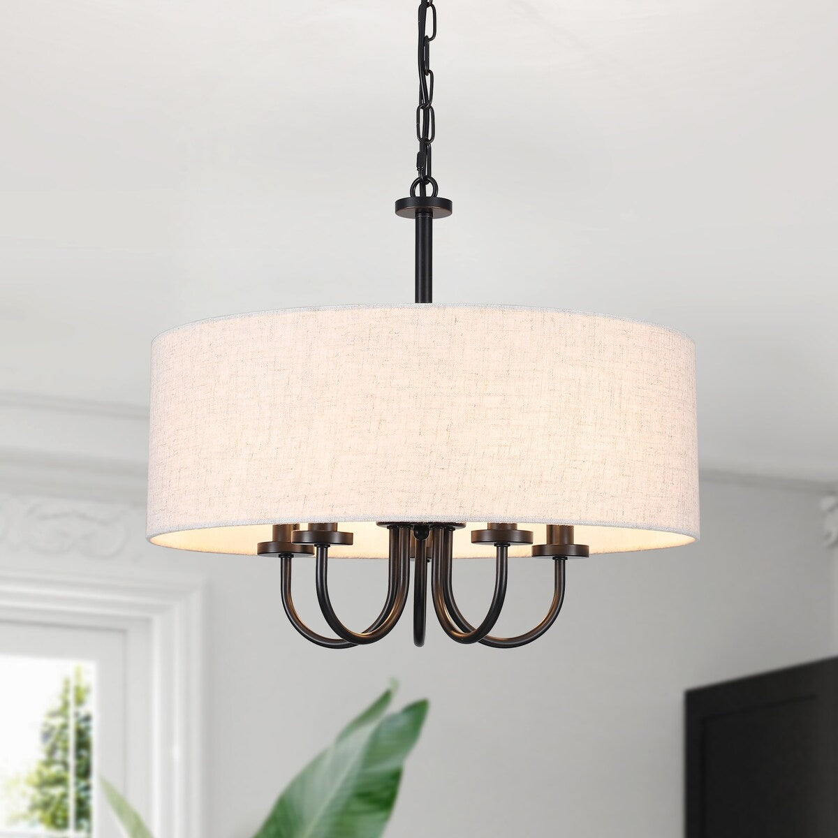 Plafonnier semi-encastré moderne à 5 lumières pour salle à manger, chambre à coucher, salon - N/A
