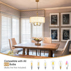 Plafonnier semi-encastré moderne à 5 lumières pour salle à manger, chambre à coucher, salon - N/A