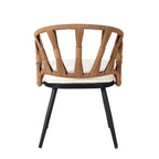 Ensemble table et chaises de jardin 5 pièces, avec chaises en rotin synthétique et table rectangulaire en bois