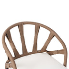Ensemble table et chaises de jardin 5 pièces, avec chaises en rotin synthétique et table rectangulaire en bois