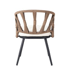 Ensemble table et chaises de jardin 5 pièces, avec chaises en rotin synthétique et table rectangulaire en bois