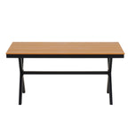 Ensemble table et chaises de jardin 5 pièces, avec chaises en rotin synthétique et table rectangulaire en bois