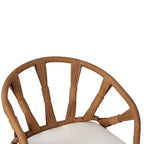 Ensemble table et chaises de jardin 5 pièces, avec chaises en rotin synthétique et table rectangulaire en bois