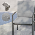 Ensemble de salle à manger de patio en aluminium 5 pièces avec 2 chaises pivotantes et 2 chaises de salle à manger et coussins lavables