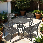 Ensemble de salle à manger de patio en aluminium moulé 5 pièces