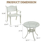 Ensemble de salle à manger de patio en aluminium moulé 5 pièces