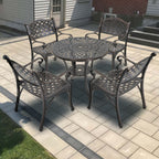 Ensemble de salle à manger de patio en aluminium moulé 5 pièces