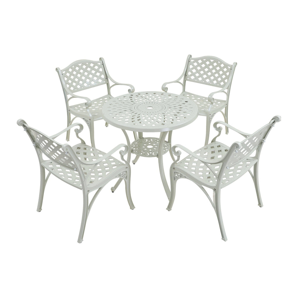Ensemble de salle à manger de patio en aluminium moulé 5 pièces