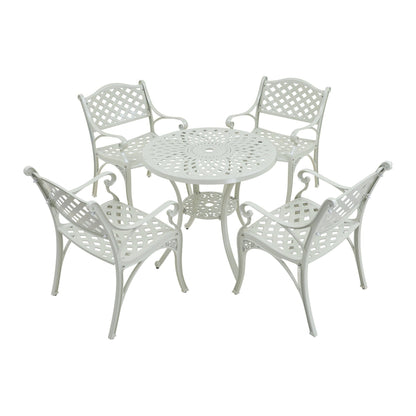 Ensemble de salle à manger de patio en aluminium moulé 5 pièces