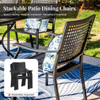 Ensemble de salle à manger de patio en métal 5 pièces avec revêtement électronique