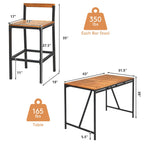 Ensemble de table de bar d'extérieur 5 pièces en bois d'acacia, ensemble de salle à manger de hauteur bar