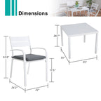 Ensemble de salle à manger d'extérieur en aluminium 5 pièces