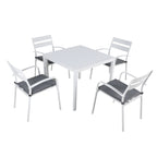 Ensemble de salle à manger d'extérieur en aluminium 5 pièces