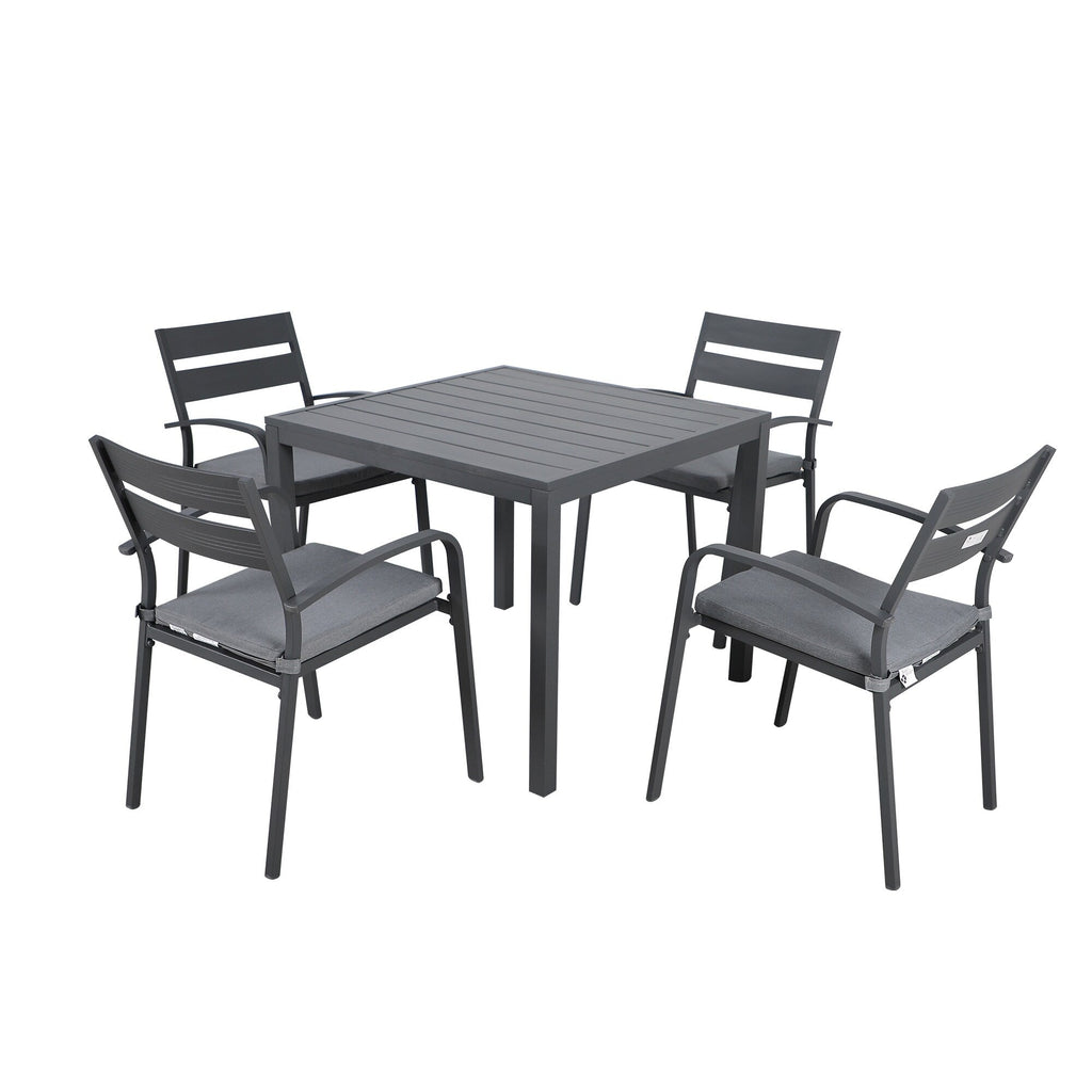 Ensemble de salle à manger d'extérieur en aluminium 5 pièces