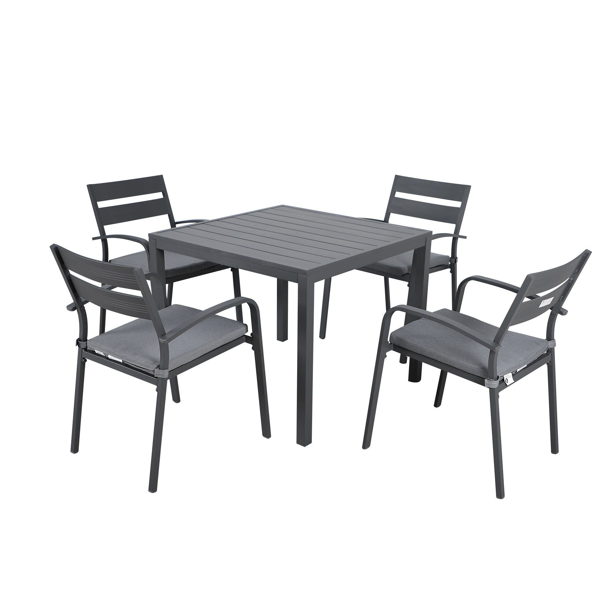 Ensemble de salle à manger d'extérieur en aluminium 5 pièces