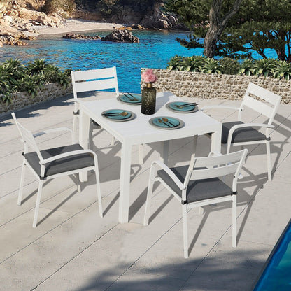 Ensemble de salle à manger d'extérieur en aluminium 5 pièces