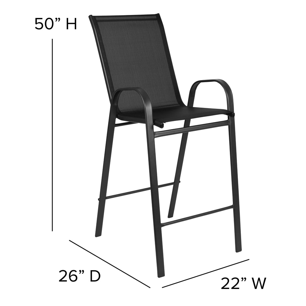 Ensemble de 5 tables de bar en verre pour extérieur avec 4 tabourets