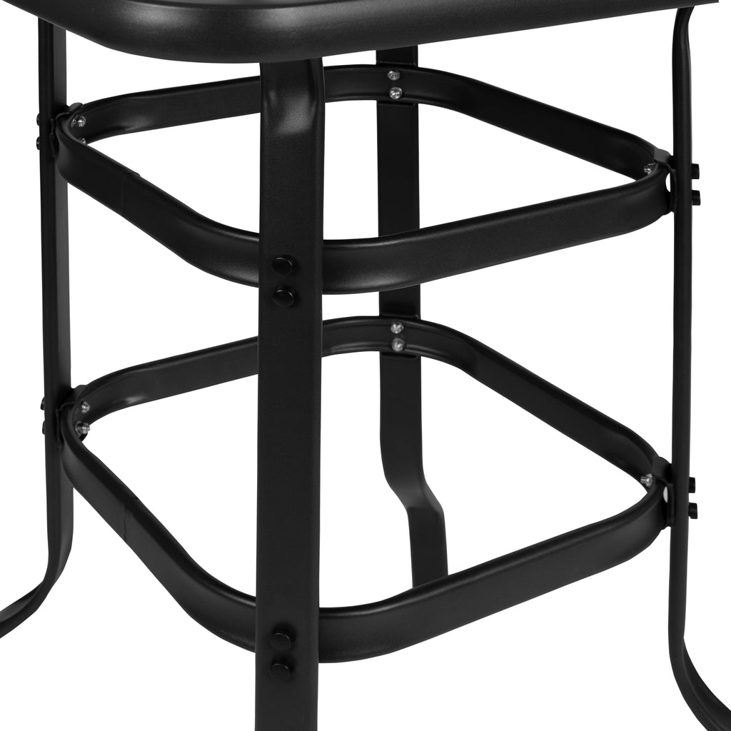 Ensemble de 5 tables de bar en verre pour extérieur avec 4 tabourets
