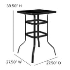 Ensemble de 5 tables de bar en verre pour extérieur avec 4 tabourets