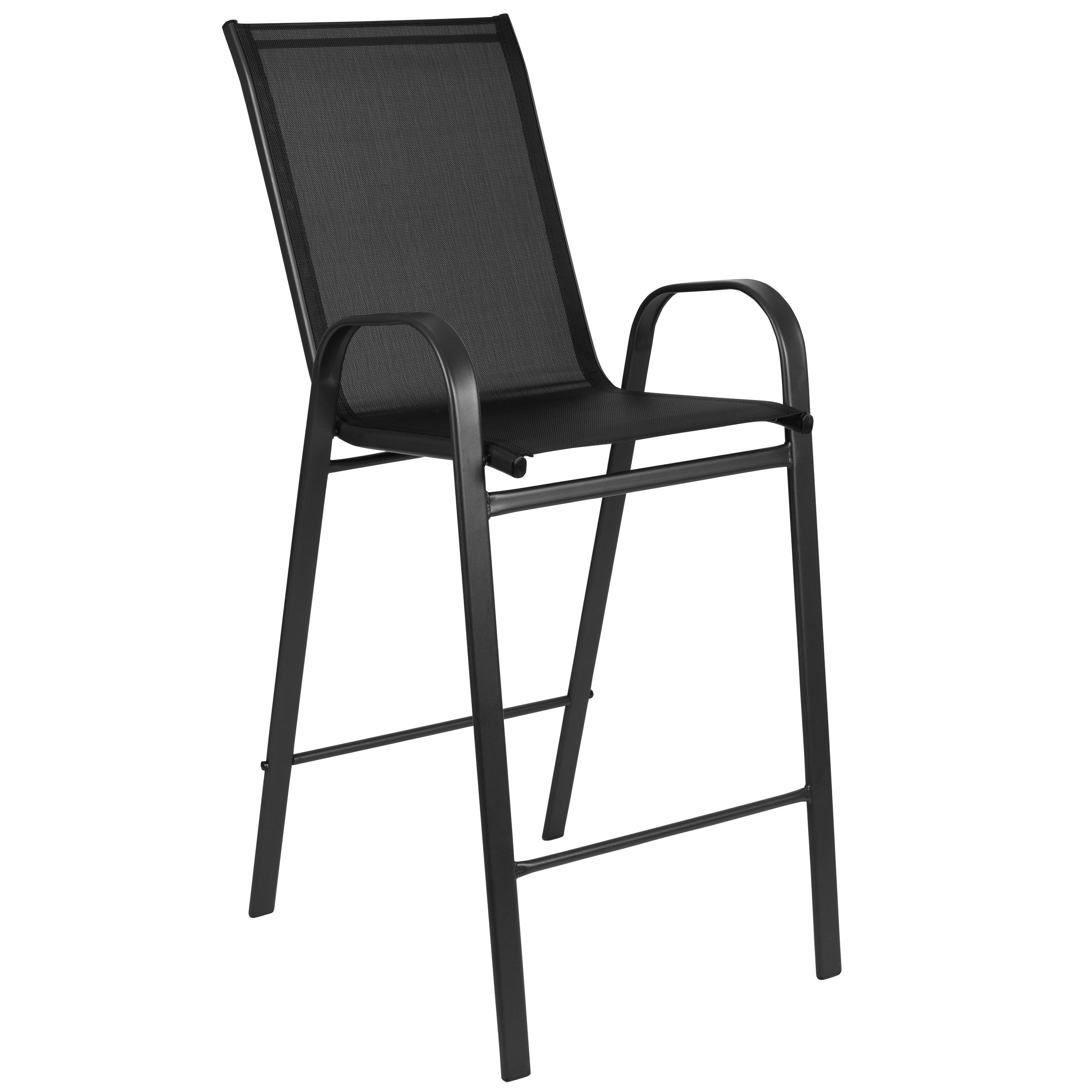 Ensemble de 5 tables de bar en verre pour extérieur avec 4 tabourets