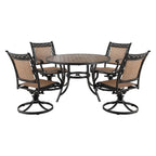 Ensemble de salle à manger d'extérieur 5 pièces en aluminium moulé pour patio