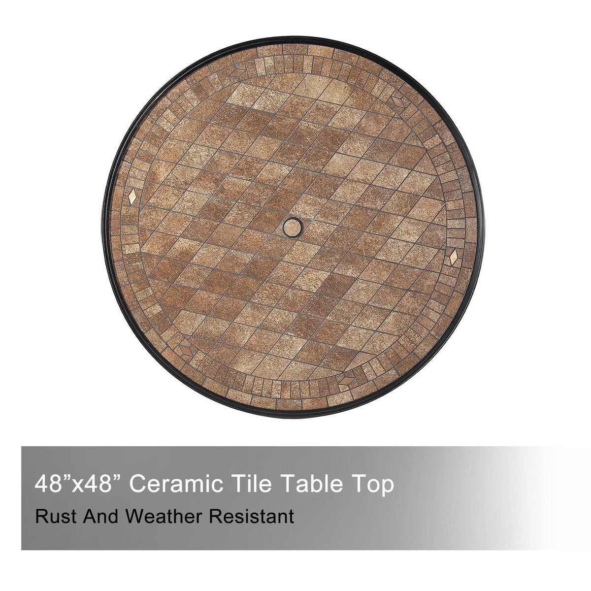Ensemble de salle à manger d'extérieur 5 pièces en aluminium moulé pour patio