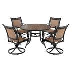 Ensemble de salle à manger d'extérieur 5 pièces en aluminium moulé pour patio