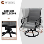 Ensemble de salle à manger d'extérieur 5 pièces avec chaises pivotantes en textilène et aluminium