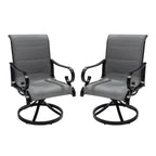 Ensemble de salle à manger d'extérieur 5 pièces avec chaises pivotantes en textilène et aluminium