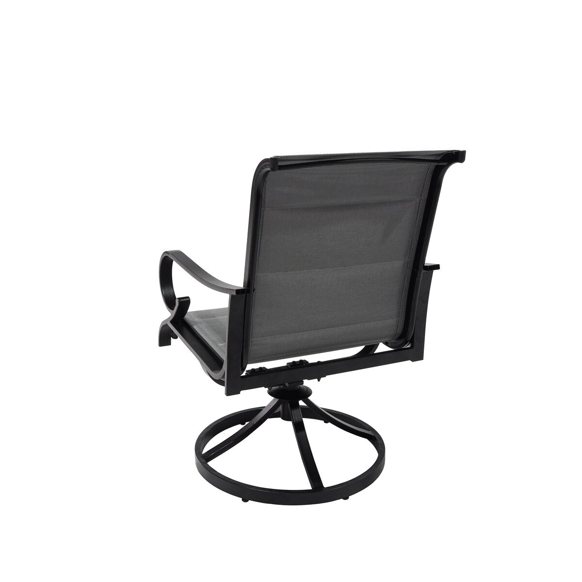 Ensemble de salle à manger d'extérieur 5 pièces avec chaises pivotantes en textilène et aluminium