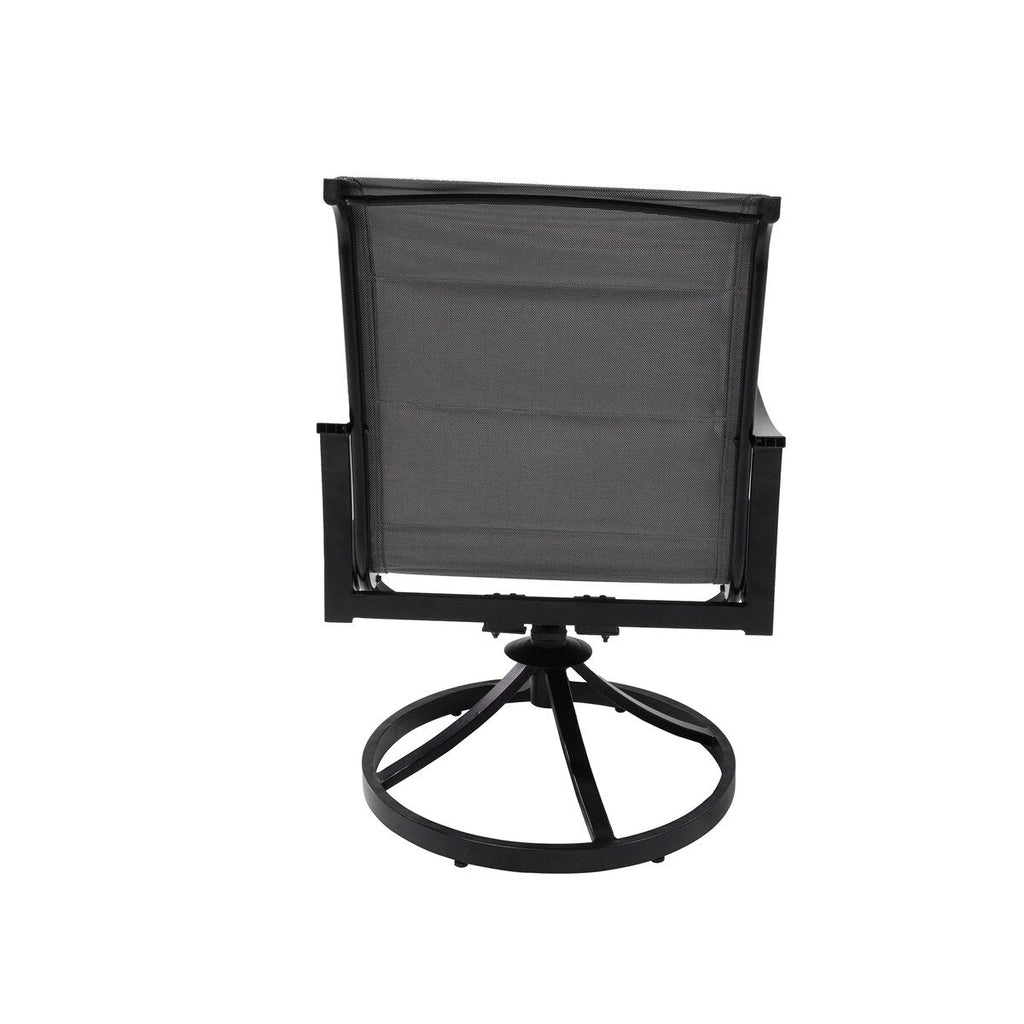 Ensemble de salle à manger d'extérieur 5 pièces avec chaises pivotantes en textilène et aluminium