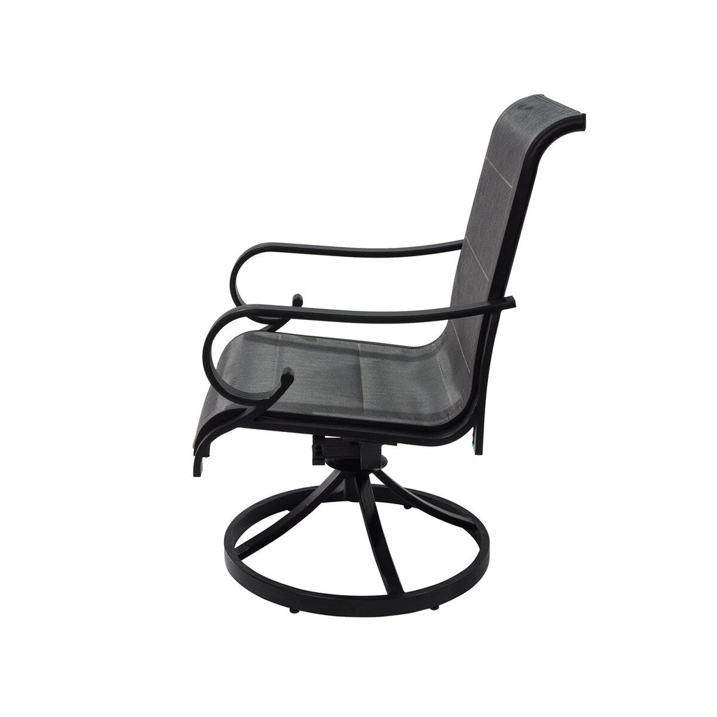 Ensemble de salle à manger d'extérieur 5 pièces avec chaises pivotantes en textilène et aluminium