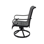 Ensemble de salle à manger d'extérieur 5 pièces avec chaises pivotantes en textilène et aluminium