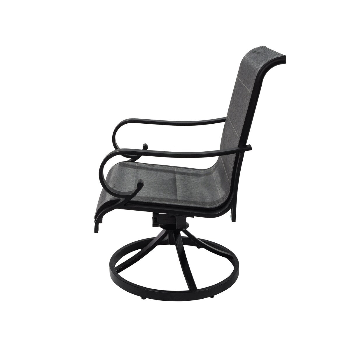 Ensemble de salle à manger d'extérieur 5 pièces avec chaises pivotantes en textilène et aluminium