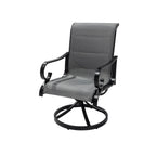 Ensemble de salle à manger d'extérieur 5 pièces avec chaises pivotantes en textilène et aluminium