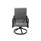 Ensemble de salle à manger d'extérieur 5 pièces avec chaises pivotantes en textilène et aluminium