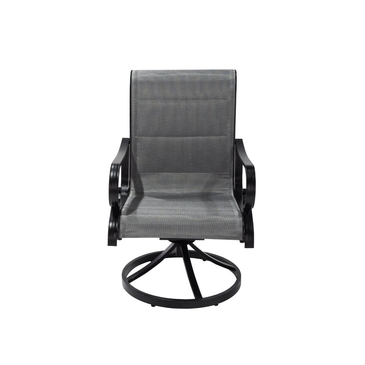 Ensemble de salle à manger d'extérieur 5 pièces avec chaises pivotantes en textilène et aluminium