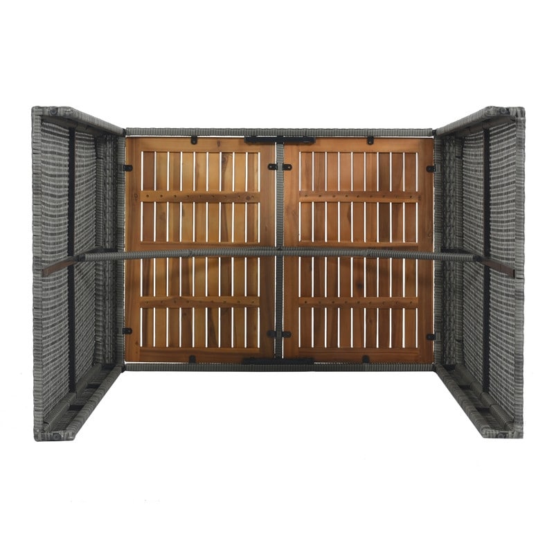 Ensemble de salle à manger et bar de patio 5 pièces, chaises hautes avec coussin